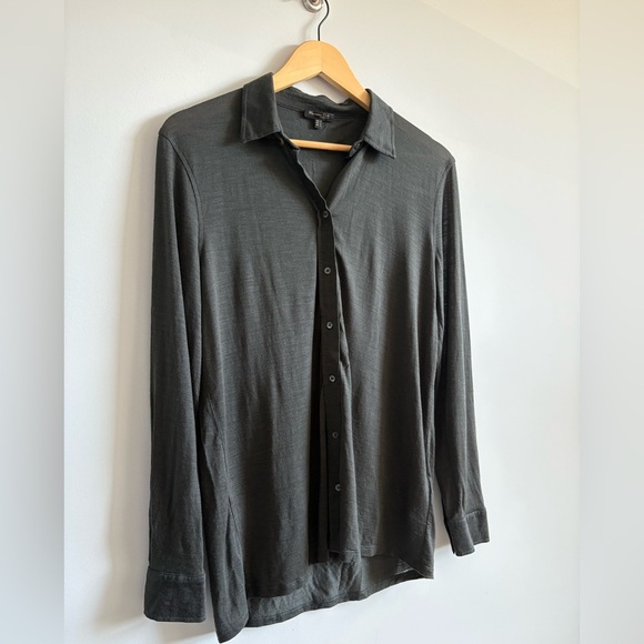 Massimo Dutti Dark Khaki Green Top | Size Medium - Picture 4 of 9